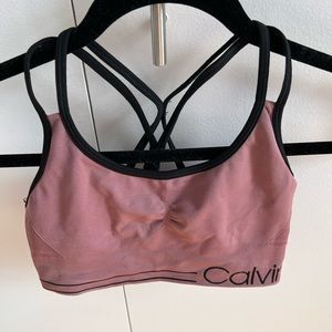 Never worn pink Calvin Klein Performance sports bra size S
